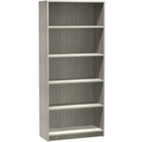 HDL Innovations Bookcase - 32" (812.80 mm) x 14" (355.60 mm) x 1" (25.40 mm), 0.1" (2 mm) x 72" (1828.80 mm) Shelf, Edge - 5 Shelve(s) - 3 Adjustable Shelf(ves) - Material: Particleboard - Finish: Winter Wood, Thermofused Laminate (TFL)