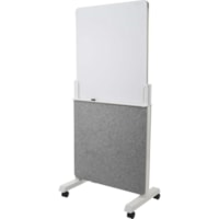 Quartet Agile Glass Dry-Erase Easel - White Tempered Glass Surface - Gray Frame - Assembly Required - 1 Each