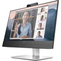 HP E24mv G4 24" (609.60 mm) Class Webcam Full HD LCD Monitor - 16:9 - Black, Silver - 23.8" (604.52 mm) Viewable - In-plane Switching (IPS) Technology - 1920 x 1080 - 250 cd/m² - 5 ms - GTG (OD) Refresh Rate - Speakers - HDMI - VGA - DisplayPort - USB Hub