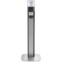 PURELL® MESSENGER ES8 Silver Panel Floor Stand with Dispenser - Floor Stand - Graphite, Silver - For Sanitizing Dispenser - Lightweight, Durable