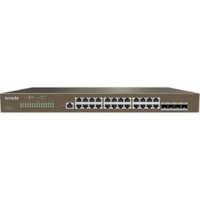 Commutateur Ethernet TEG5328F 24 Ports Gérable - Gigabit Ethernet - 10/100/1000Base-T, 1000Base-X Tenda - 24 Ports - Gérable - Gigabit Ethernet - 10/100/1000Base-T, 1000Base-X - 3 Couche supportée - Modulaire - 4 Emplacements SFP - 24 W Consommation d'énergie - Fibre Opti