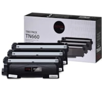 Premium Tone Cartouche de Toner - Alternative à Brother TN660 - Paquet de 3 - Noir - 2600 Pages - 3 Paquet