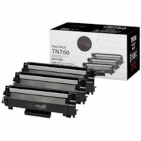 Premium Tone Laser Toner Cartridge TN760 - Black - 3 / Pack - 3 x 3000 Pages