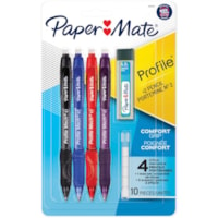 Portemine Profile Paper Mate - Lead 0,7 mm (0,03 po) Noir - HB/#2 - Barrel Couleurs de couverture assorties - 4 / emballage