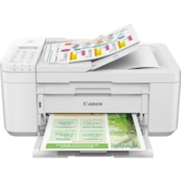 Canon PIXMA TR4720 Wireless Inkjet Multifunction Printer - Color - White - Copier/Fax/Printer/Scanner - 4800 x 1200 dpi Print - Automatic Duplex Print - 100 sheets Input - Color Flatbed Scanner - 1200 dpi Optical Scan - Color Fax - Wireless LAN - Canon PRINT Inkjet/SELPHY, Canon Print Service Plug-i