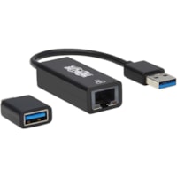 Carte Ethernet gigabit U336-000-GB-CA - 10/100/1000Base-T - Portable - Noir Tripp Lite by Eaton - USB 3.0 Type A - 128 Mo/s Taux de transfert des données - 1 Port(s) - 1 - Paire torsadée - 10/100/1000Base-T - Portable - Noir