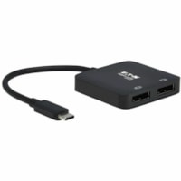 Tripp Lite by Eaton U444-2DP-MST4K6 USB-C Adapter, Dual Display, Black - 1 x Type C USB 3.1 (Gen 2) Powered USB Male - 2 x DisplayPort DisplayPort 1.4 Digital Audio/Video Female - 7680 x 4320 Supported - Nickel Connector - Black