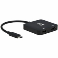 Tripp Lite by Eaton U444-2H-MST4K6 USB-C Adapter, Dual Display, Black - 1 x Type C USB 3.2 (Gen 2) Powered USB Male - 2 x HDMI HDMI 2.0 Digital Audio/Video Female - 3840 x 2160 Supported - Nickel Connector - Black