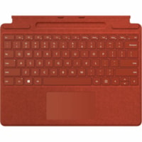 Microsoft Signature Keyboard/Cover Case Microsoft Surface Pro 8, Surface Pro 9, Surface Pro X Tablet, Stylus - Poppy Red - Alcantara Body - 8.90" (226.10 mm) Height x 11.38" (289.10 mm) Width x 0.19" (4.89 mm) Depth