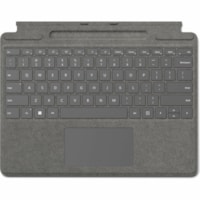 Étui pour clavier/housse Signature pour 13 po (330,20 mm) Microsoft Surface Pro 8, Surface Pro X, SurfacePro 9 Stylus, Tablette - Platine Microsoft - Alcantara Matériau extérieur - hauteur de 8,90 po (226,06 mm) x largeur de 11,38 po (289,05 mm) x profondeur de 0,19 po (4,83 mm) - 1