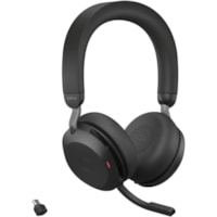 Jabra Evolve2 75 Wireless On-ear Stereo Headset - USB-C - Unified Communication - With Charging Stand - Black - Binaural - Ear-cup - 3000 cm - Bluetooth - 20 Hz to 20 kHz - MEMS Technology Microphone - Noise Cancelling - Stereo - USB Type C - Wireless - Bluetooth - 98.4 ft - 20 Hz to 20 kHz - On-ear