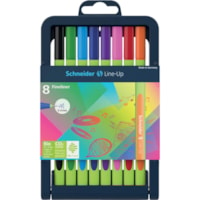 Marqueur Line-Up Schneider - 0,4 mm (0,02 po) Fin Pointe de marqueur - Ink Couleurs de couverture assorties - Barrel Plastique, Caoutchoutée - 8 / emballage