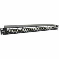 Tripp Lite by Eaton 24-Port Cat6a Shielded Patch Panel - 10 Gbps, STP, 110 Punch Down, RJ45, 1U, TAA - 24 Port(s) - 24 x RJ-45 - 1U High - Black 