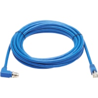 Tripp Lite series NM12-6A4-05M-BL Cat.6a Network Cable - 16.4 ft (5 m) Category 6a Network Cable for Network Device, Controller, Switch, Security Device, Surveillance Camera, VoIP Device, Access Control Device - First End: 1 x M12-X Network - Male - Second End: 1 x RJ-45 Network - Male - 10 Gbit/s -