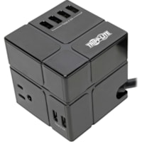 Tripp Lite by Eaton Safe-IT TLP368CUBEUAM 9-Outlets Surge Suppressor/Protector - 6 x USB, 3 x NEMA 5-15R - 1.80 kVA - 540 J - 120 V AC Input - 8 ft (2.44 m)