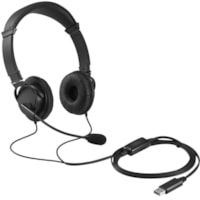 Casque Filaire Sur tête Stéréo - Noir Kensington - Stéréo - Mini-phone (3.5mm) - Filaire - Sur tête - Binaural - Oreillette - 6 pi (1,83 m) Câble - Élimination du bruit Microphone - Antibruit - Noir