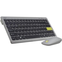 Acer Wireless Antimicrobial Silent Compact Keyboard - USB Wireless RF 5.2 2.40 GHz Keyboard - English (US) - Gray - USB Wireless RF Mouse - Optical - Scroll Wheel - Gray - Compatible with Chromebook for PC - Retail