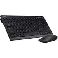 Clavier et souris AAK125 - Anglais (USA) - Vente au détail Acer - USB Sans fil RF 5.2 2.40 GHz Clavier - Anglais (USA) - Noir - USB Sans fil RF Souris - Optique - Roulettes avec frein - Noir - Comptible avec Chromebook pour PC - Vente au détail