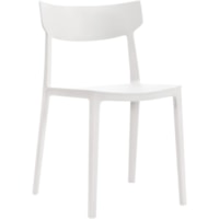 Offices To Go Kylie Stacking Chair Plastic White - Four-legged Base - White - Plastic - 1 Each