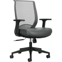 Offices To Go Lumi Synchro-Tilter Chair Medium Back Vinyl Iron - Iron Bantam Vinyl, Vinyl Seat - Iron Mesh Back - Mid Back - Armrest - 1 Each