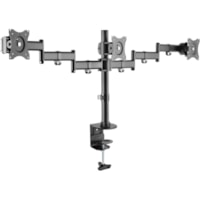 Rocelco R DM3 Desk Mount for LCD Display, LED Display, Monitor - Black - Landscape/Portrait - Height Adjustable - 3 Display(s) Supported - 13" to 27" Screen Support - 52.91 lb (24000 g) Load Capacity - 75 x 75, 100 x 100 - VESA Mount Compatible