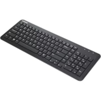 Lenovo 300 Wireless Keyboard - US English - Wireless Connectivity - RF - 2.40 GHz - 104 Key(s) - English (US) - PC - Membrane Keyswitch - Black