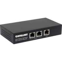 Intellinet 2-Port Gigabit High-Power PoE+ Extender Repeater - 656 ft (199948.80 mm) Maximum Operating Distance - Network (RJ-45) - Metal