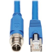 Tripp Lite by Eaton NM12-6A2-03M-BL Cat.6a F/UTP Network Cable - 9.8 ft (3 m) Category 6a Network Cable for Network Device, Controller, Switch, PoE Device, Surveillance Camera, IP Phone, Access Control Device - First End: 1 x M12-X Network - Male - Second End: 1 x RJ-45 Network - Male - 10 Gbit/s - 