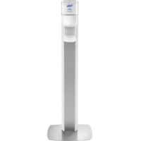 PURELL® Messenger ES6 Silver Panel Floor Stand with Dispenser - Floor - Silver