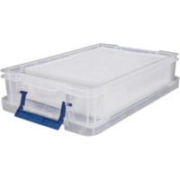 Bankers Box Storage Box 5.5 L Clear - External Dimensions: 16" Width x 10.6" Depth x 4.5" Height - 1.45 gal (5500 mL) - Lid Lock Closure - Clear