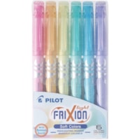 FriXion Light Erasable Highlighters Assorted Pastel Colours 6/pkg - Chisel Marker Point - Assorted Pastel Ink - 6 / Pack