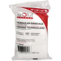 First Aid Central Triangular Bandage - 40" (1016 mm) Width x 56" (1422.40 mm) Length - Cotton - 1 Each