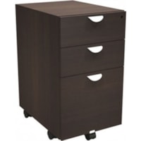 HDL Mobile Pedestal B/B/F - x 15.8" x 21.8" x 27.5" - 3 x Box, File Drawer(s) - Material: Laminate - Finish: Gray Dusk