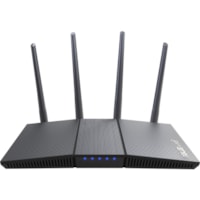 Asus RT-AX1800S Wi-Fi 6 IEEE 802.11ax Ethernet Wireless Router - Dual Band - 2.40 GHz ISM Band - 5 GHz UNII Band - 4 x Antenna(4 x External) - 225 MB/s Wireless Speed - 4 x Network Port - 1 x Broadband Port - Gigabit Ethernet - VPN Supported - Desktop