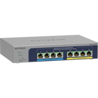 Netgear 8-port Ultra60 PoE++ Multi-Gigabit (2.5G) Ethernet Plus Switch - 8 Ports - 2.5 Gigabit Ethernet - 2.5GBase-T - 3 Layer Supported - 230 W PoE Budget - Twisted Pair - PoE Ports - Wall Mountable, Desktop - Lifetime Limited Warranty