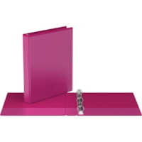 Davis Easyview 1" Round Ring Binder Pink - 1" Binder Capacity - 1" (25.40 mm) Ring - Fastener(s): Round Ring - Pocket(s): Inside Front & Back - Polypropylene - Pink - Clear Overlay, Ink-transfer Resistant - 1 / Each