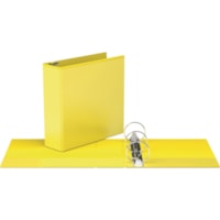 Davis Easyview Premium Round Ring Binders Yellow 6/pkg - 3" Binder Capacity - 3" (76.20 mm) Ring - Fastener(s): Round Ring - Pocket(s): Inside Front & Back - Polypropylene - Yellow - Clear Overlay, Ink-transfer Resistant - 1 Each