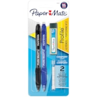 Paper Mate Profile Mechanical Pencils 0.7 mm Assorted Colours 2/pkg - 0.7 mm Lead - HB/#2 - Black, Blue Barrel - 2 / Pack