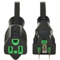 Tripp Lite series Safe-IT Power Extension Cord - For Mobile Cart, Computer, Printer, Monitor, Television, UPS, PDU, Scanner, PC - 125 V AC / 13 A - Black - 15 ft (4.57 m) Cord Length - NEMA 5-15PHG / NEMA 5-15R - North America