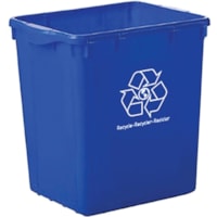 Globe Curbside Recycling Bin 83.2 L - 22 gal (83279.059248 mL) Capacity - Handle, Spill Resistant, Wear Resistant, Tear Resistant, Ergonomic Grip, Drainage Hole - 21.3" Height x 15.5" Width x 19" Depth - High-density Polyethylene (HDPE) - Blue - 1 Pack