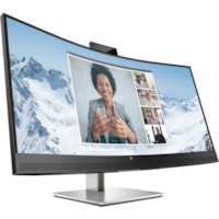 HP E34m G4 34" Class Webcam WQHD Curved Screen LCD Monitor - 21:9 - Black - 34" Viewable - Vertical Alignment (VA) - LED Backlight - 3440 x 1440 - 16.7 Million Colors - 400 cd/m² - 5 ms - Speakers - HDMI - DisplayPort - USB Hub