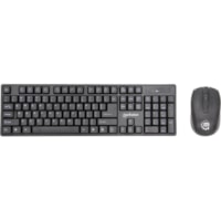 Clavier et souris - Anglais - Vente au détail Manhattan - USB 1.1 Sans fil RF - Anglais - Noir - USB 1.1 Sans fil RF Souris - Optique - 1600 dpi - Roulettes avec frein - Noir - AAA, AA - Comptible avec Ordinateur pour Windows, Mac OS - Vente au détail