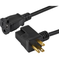 StarTech.com Power Extension Cord - For PC, Monitor, Scanner, Printer - Black - 3 ft (0.91 m) Cord Length - NEMA 5-15P / NEMA 5-15R