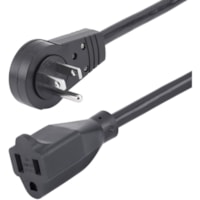 StarTech.com 3ft Power Extension Cord, Rotating Flat Plug Extension Cord, NEMA 5-15P to NEMA 5-15R Cable, 16 AWG, 125V/15A - 360 degree rotating flat plug extension cord - Use 3ft power extension cord w/ wall outlet/power bar without blocking other outlets - Flat power plug - Short electrical cable 