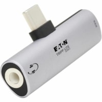 Tripp Lite series U437-001-C-V2 USB-C to 3.5 mm Headphone Jack Adapter - 1 x Mini-phone Stereo Audio - Female, 1 x Powered USB Type C - Female - 1 x USB Type C - Male - Silver