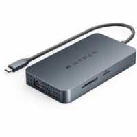 Hyper HyperDrive Dual 4K HDMI 10-in-1 USB-C Hub For M1/M2 MacBooks - for Desktop PC/Notebook/Monitor - Memory Card Reader - SD, microSD - USB Type C - 2 Displays Supported - 4K - 3840 x 2160 - 2 x USB Type-A Ports - USB Type-A - 1 x USB Type-C Ports - USB Type-C - 1 x RJ-45 Ports - Network (RJ-45) -