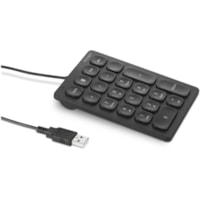 Kensington Wired Numeric Keypad - Cable Connectivity - USB Type A Interface - 21 Key(s) - ChromeOS - Keyboard, Notebook - PC, Mac - Scissors Keyswitch - Black