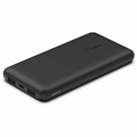 Belkin 15W USB-C 3-Port Power Bank - 10k mAh - 1xUSB-C (15W), 2xUSB-A (10W) - Portable Charger - w/ USB-C Cable - Black - For iPhone, iPad, AirPod, Smartwatch, Smartphone - Lithium Ion (Li-Ion) - 10000 mAh - 3 x USB - Black