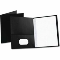 Oxford Letter Pocket Folder - 8 1/2" (215.90 mm) x 11" (279.40 mm) - 85 Sheet Capacity - 3 Fastener(s) - 1/2" (12.70 mm) Fastener Capacity - 2 Inside Front & Back Pocket(s) - Leatherette - Black - 1 / Each