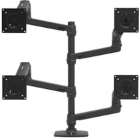 Bras support d'écran pour Moniteur, Ordinateur Portable, Ecran LCD - Noir mat Ergotron - Hauteur réglable - 4 Écran(s) supportés - 25 lb (11339,81 g) Capacité de charge - 100 x 100, 75 x 75 - Compatibilité VESA